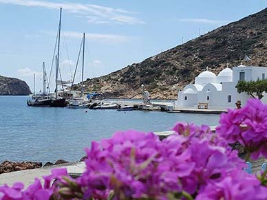 View to small church of Taxiarchis in Sifnos