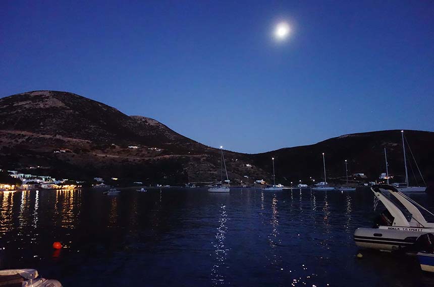Night photograph of Vathi